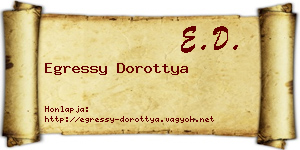 Egressy Dorottya névjegykártya